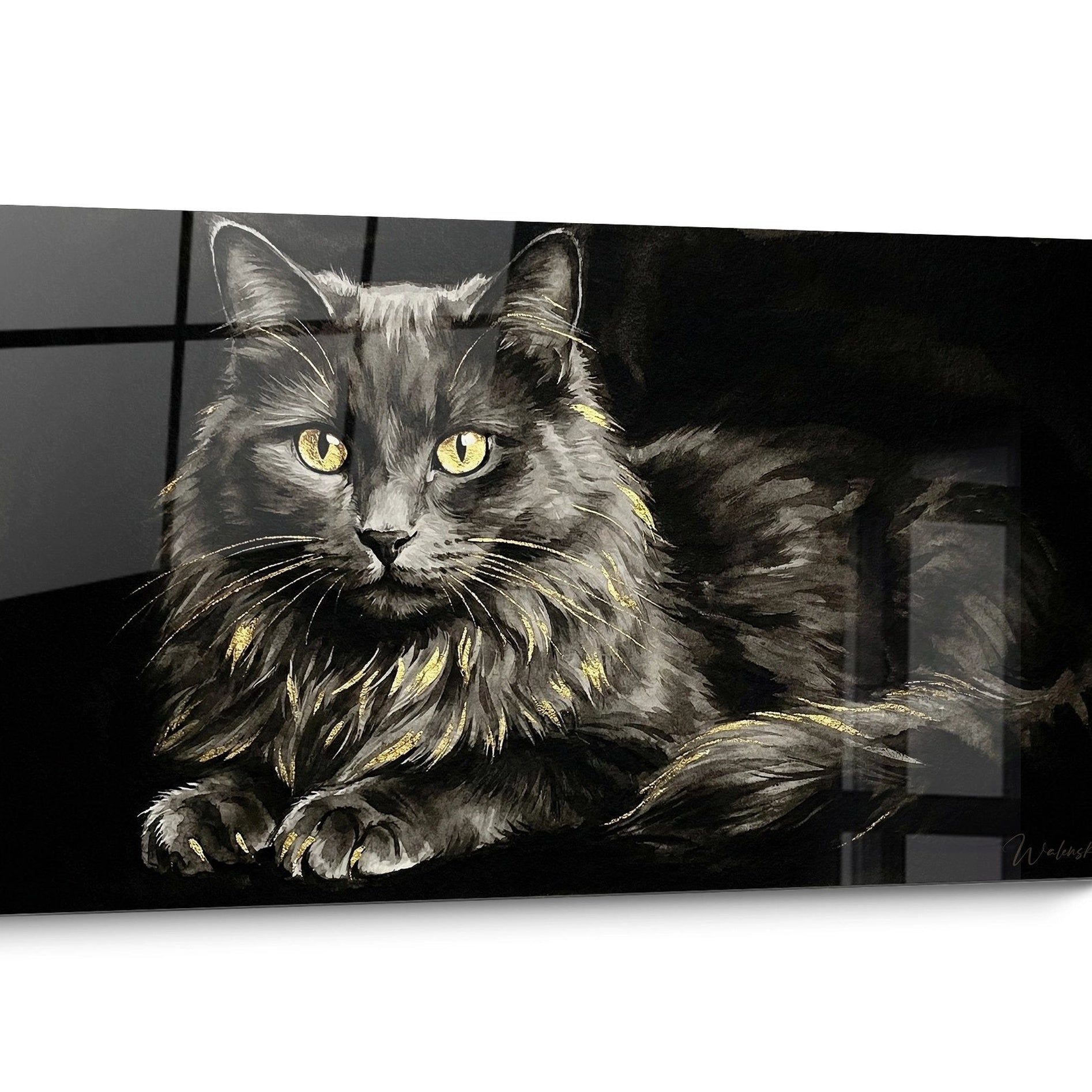 Tableau chat Nebelung Réaliste