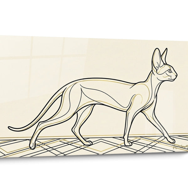 Minimalist Cornish Rex Cat Wall Art