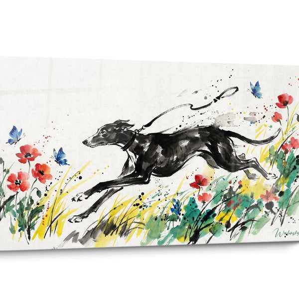 Greyhound Windhund Aquarell Gemälde