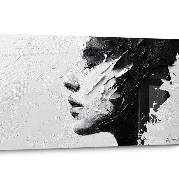Tableau visage noir et blanc Expressionniste