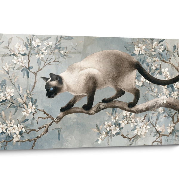 Tableau chat Birman Floral