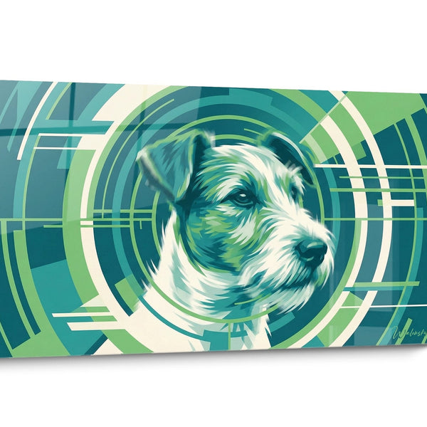 Geometrisches Fox Terrier Hunde Gemälde