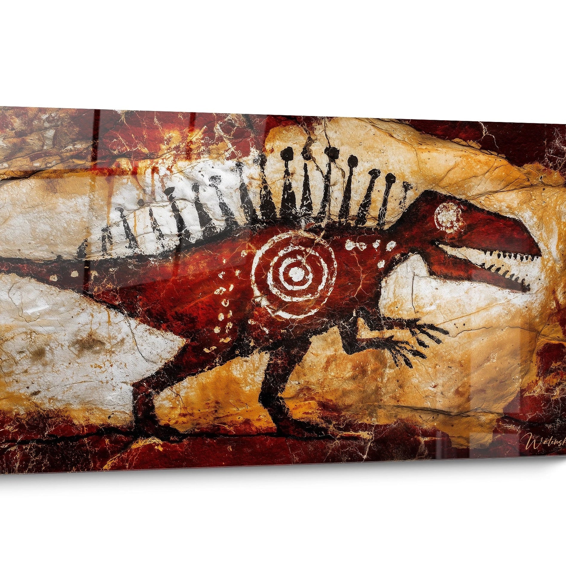 Prehistoric Frescoes Red Wall Art