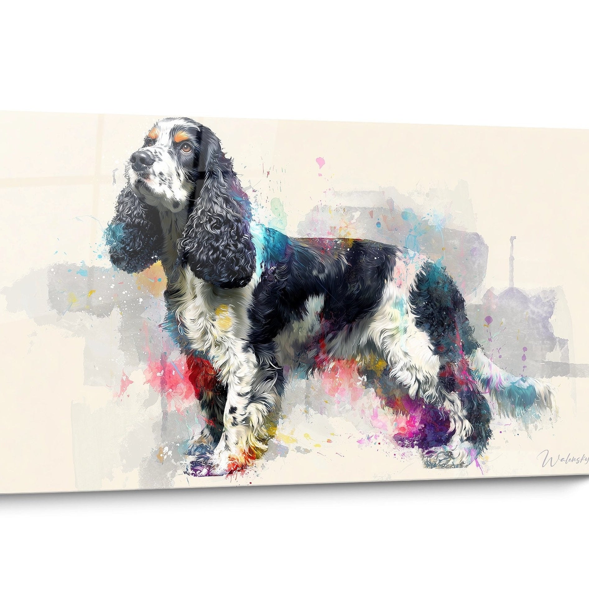 Tableau chien Cocker Americain Aquarelle