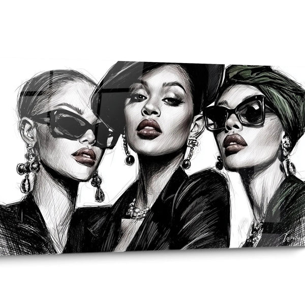 Tableau illustration de mode Noir et Blanc