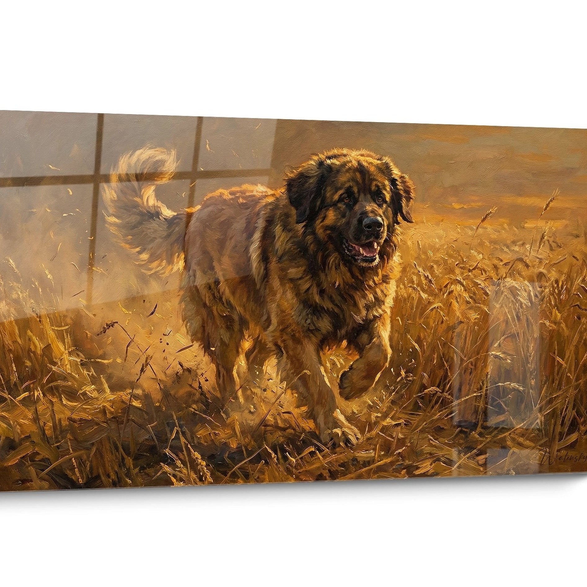 Leonberger Hund Herbst Wandbild