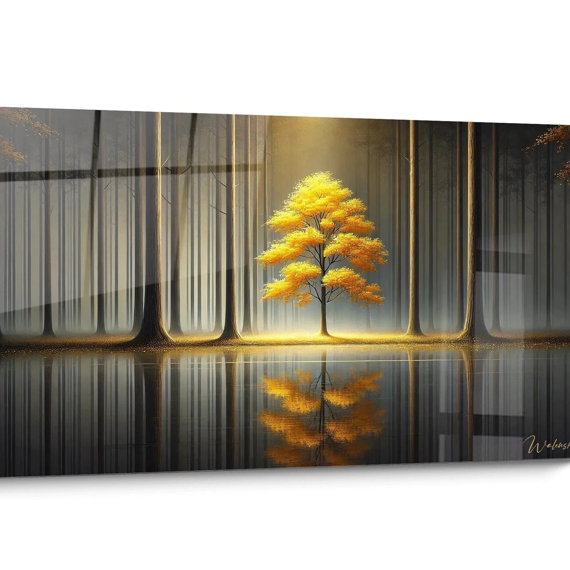 Golden artwork for medical office