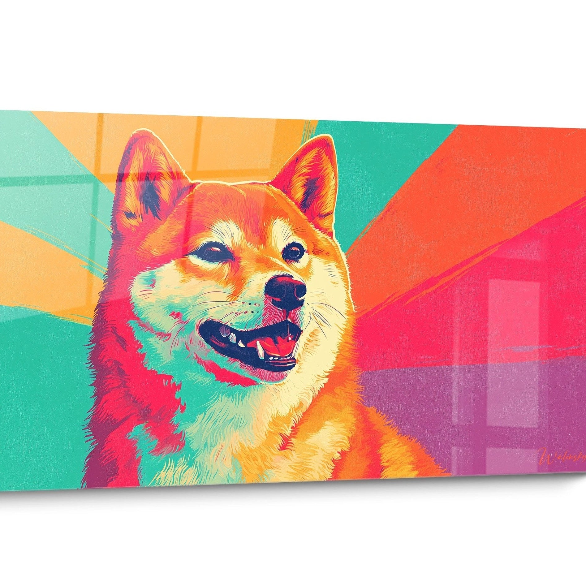 Tableau chien Shiba Inu Géométrique