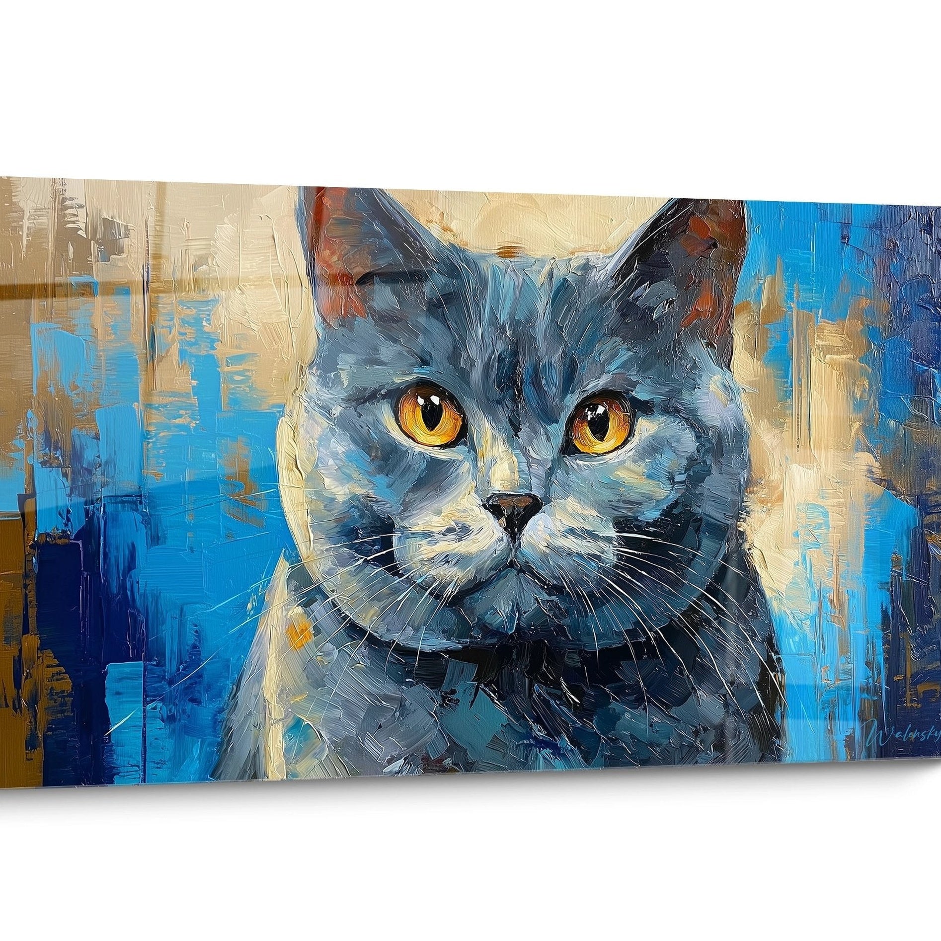Tableau chat Chartreux Moderne