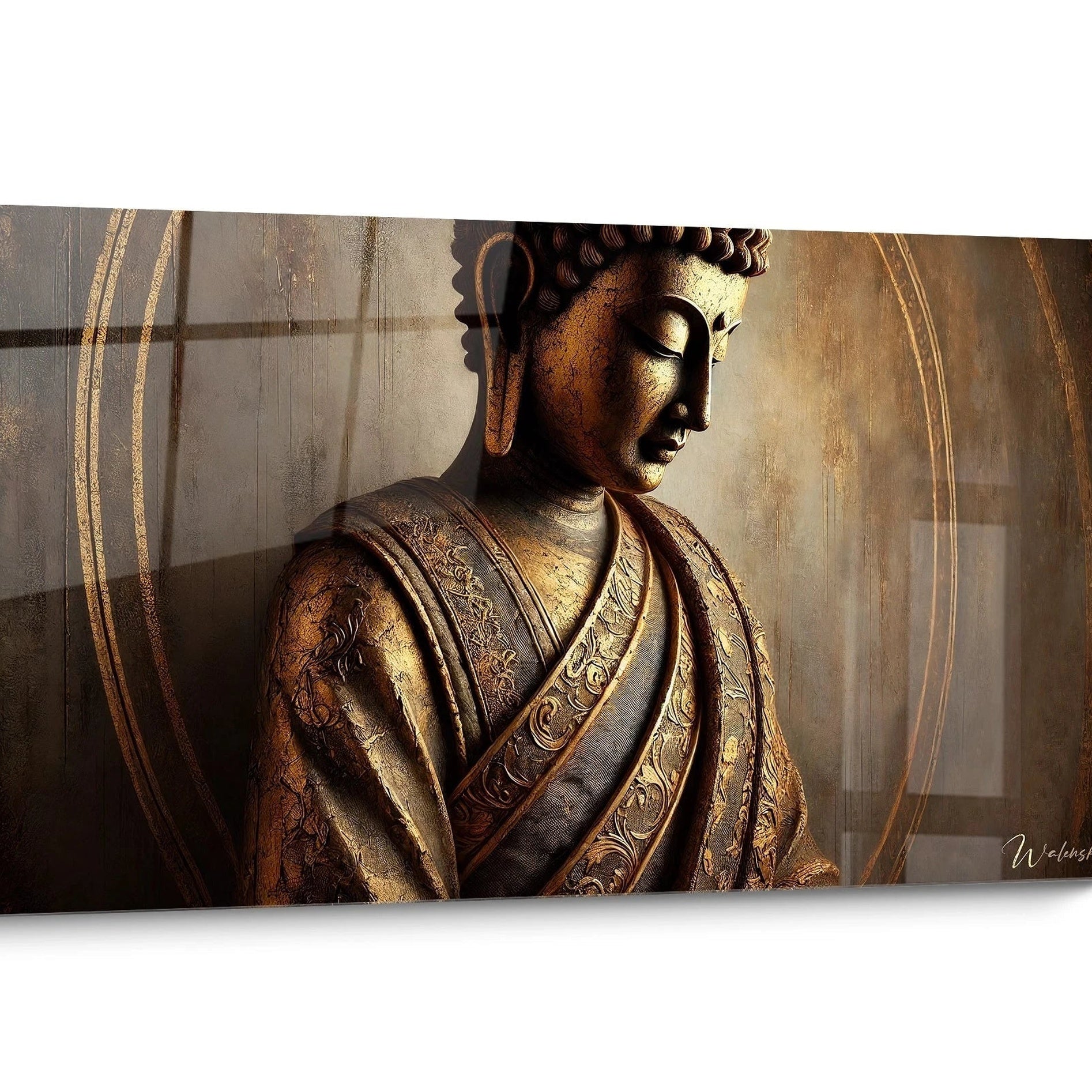 Zen-Gemälde Buddha Vergoldet