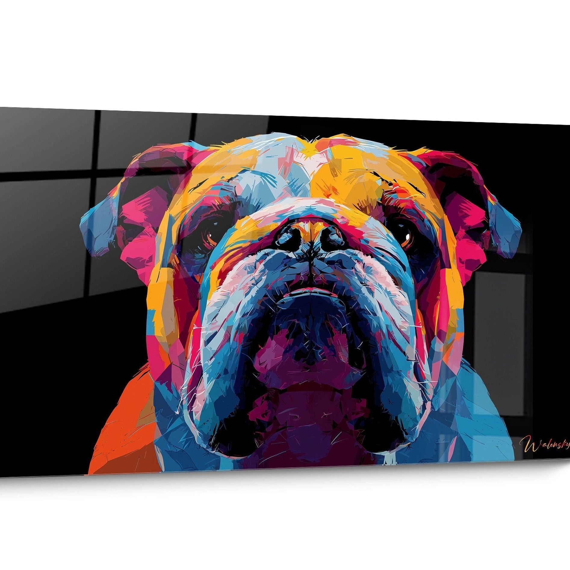 Tableau chien Bouledogue Anglais Pop Art