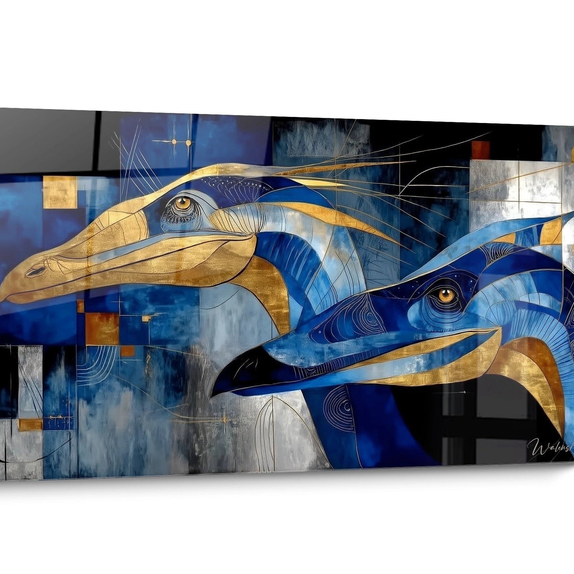 Tableau Dinosaure Doré