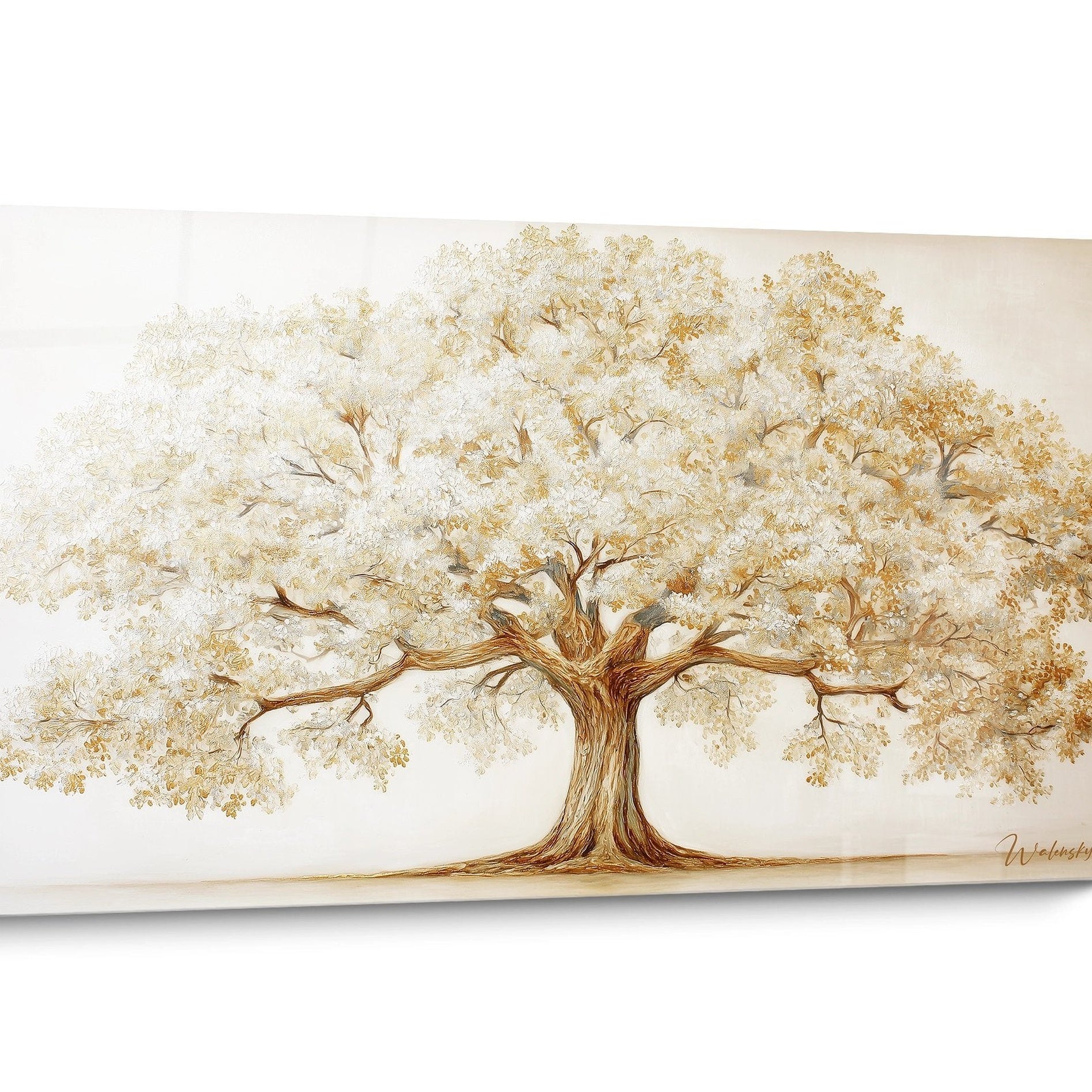 Rectangular format golden wall art