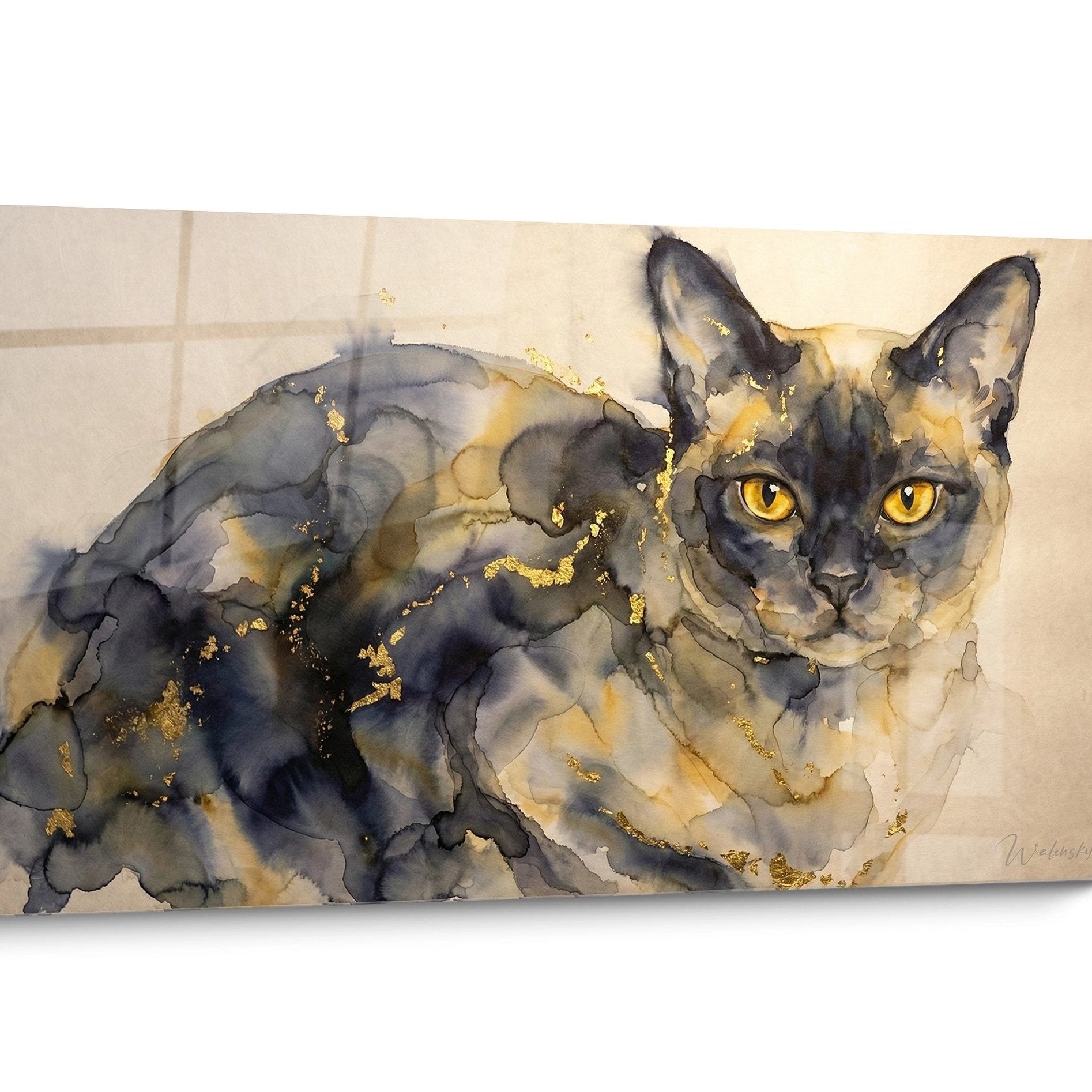 Tableau chat Burmese Aquarelle