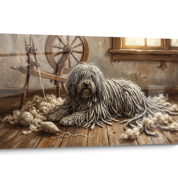 Tableau chien Puli Doré