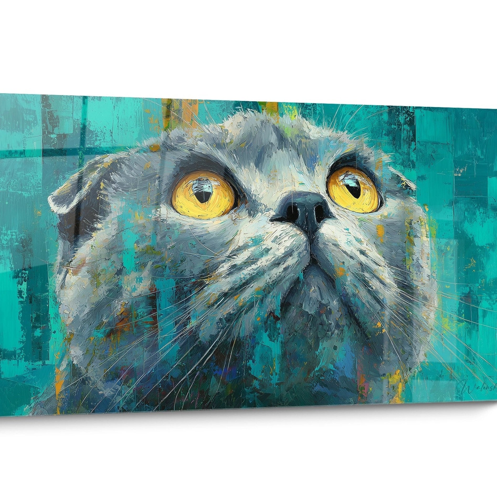 Wandbild Scottish Fold Katze Modern