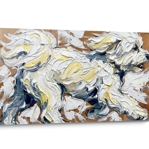 Tableau chien Bichon Maltais Abstrait