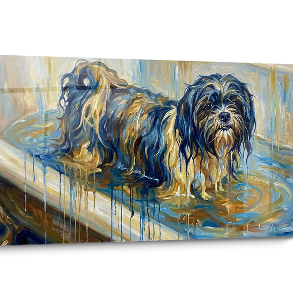 Tableau chien Lhassa Apso Aquarelle