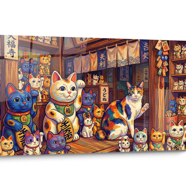 Colorful Japanese Bobtail Cat Wall Art