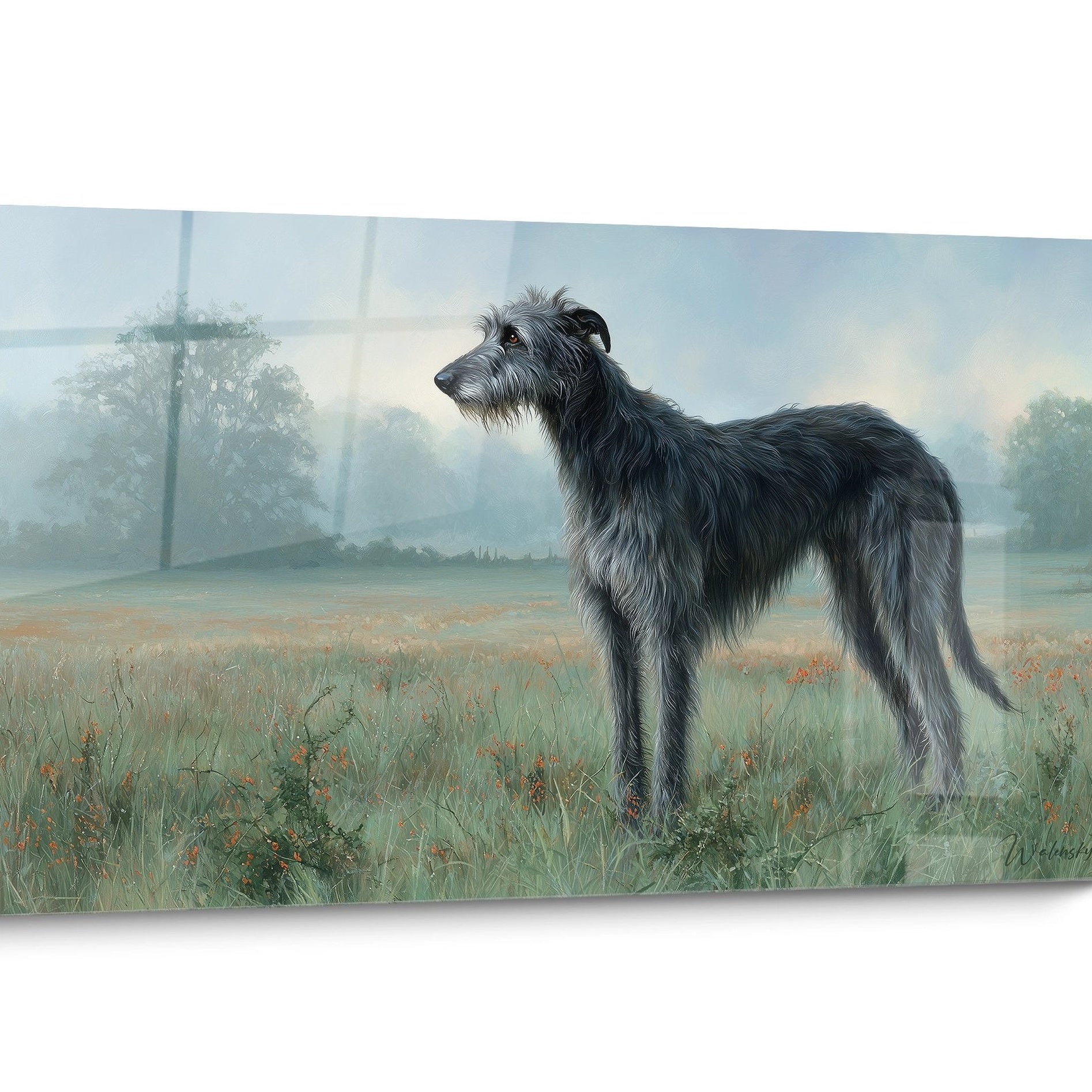 Wandbild Deerhound Hund Schwarzweiß