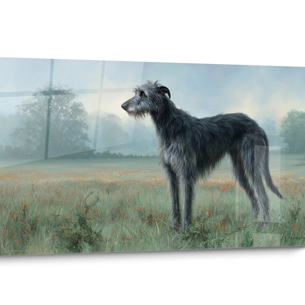 Deerhound-Hundetafel Schwarz und Weiß