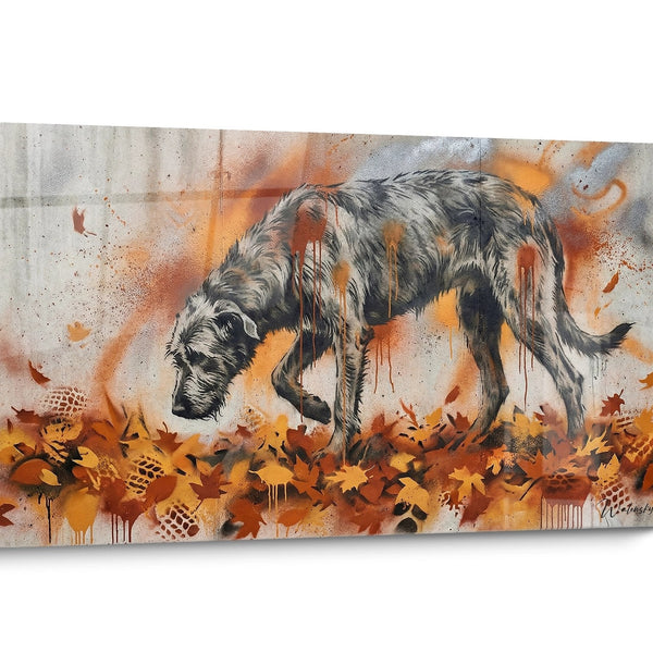 Tableau chien Irish Wolfhound Impressionniste