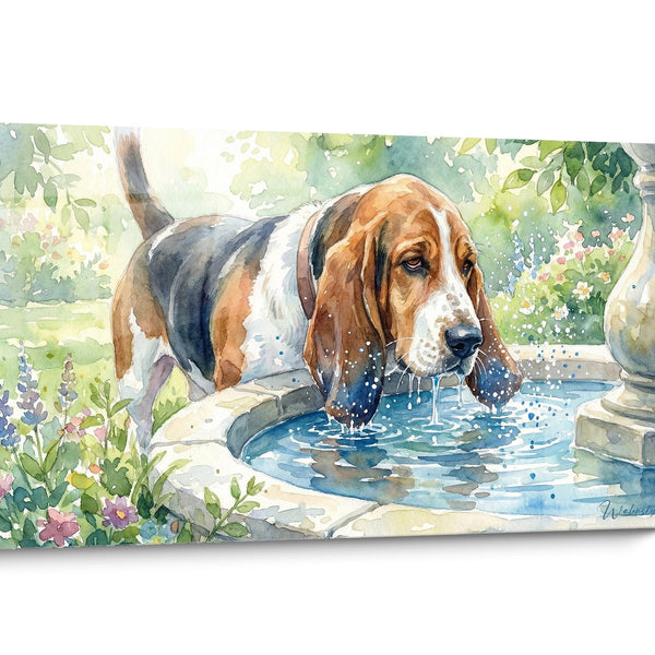 Tableau chien Basset Hound Aquarelle