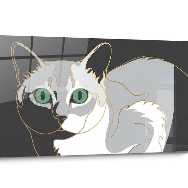 Minimalistisch schilderij van een Burmilla-kat