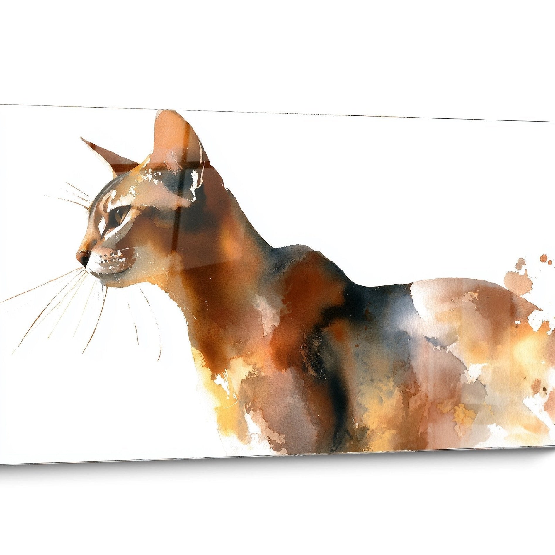Tableau chat Abyssin Aquarelle