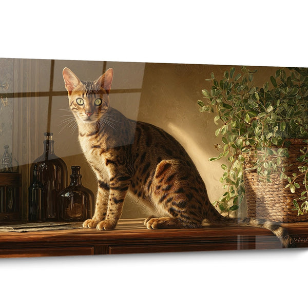Tableau chat Serengeti Doré