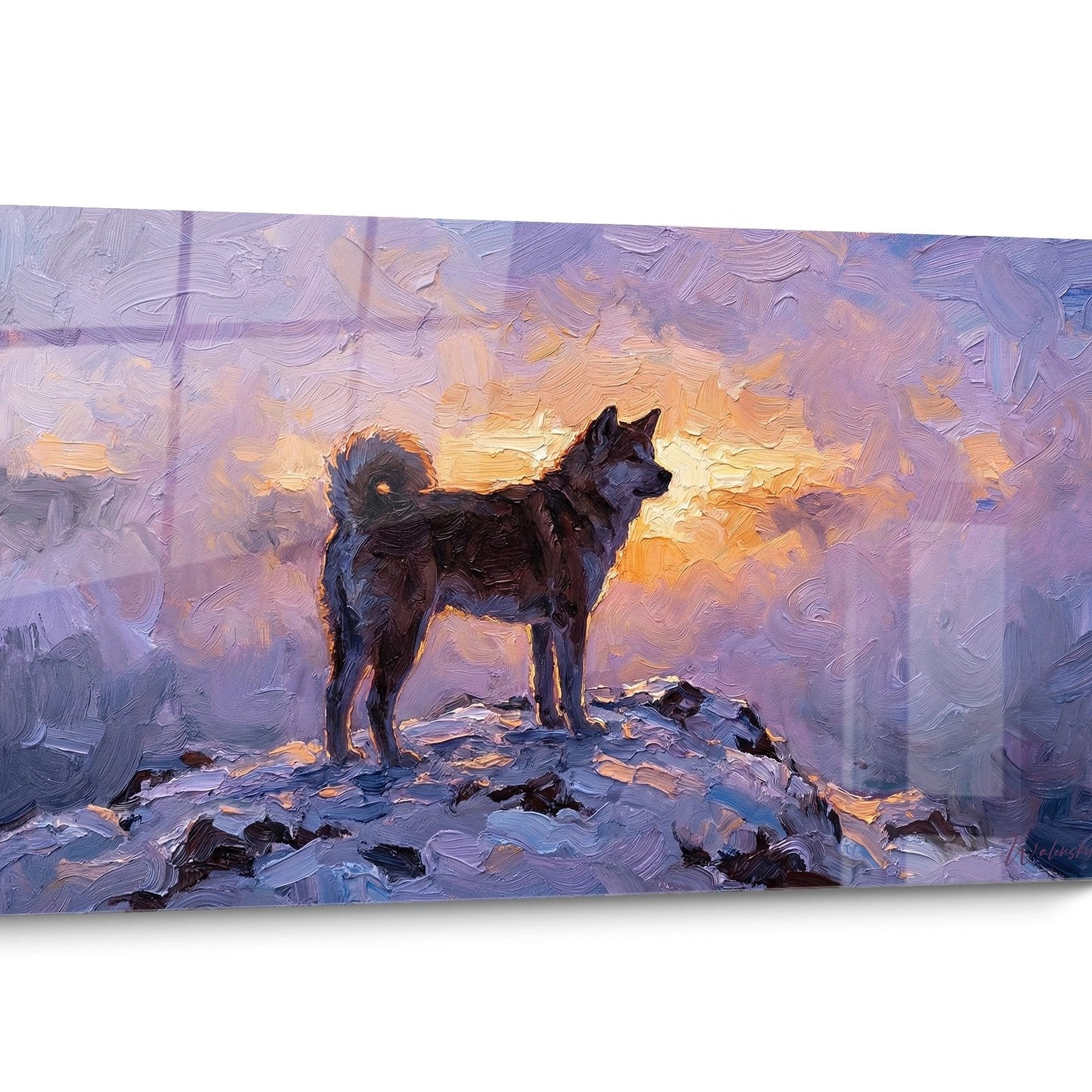 Tableau chien Akita Inu Noir et Blanc