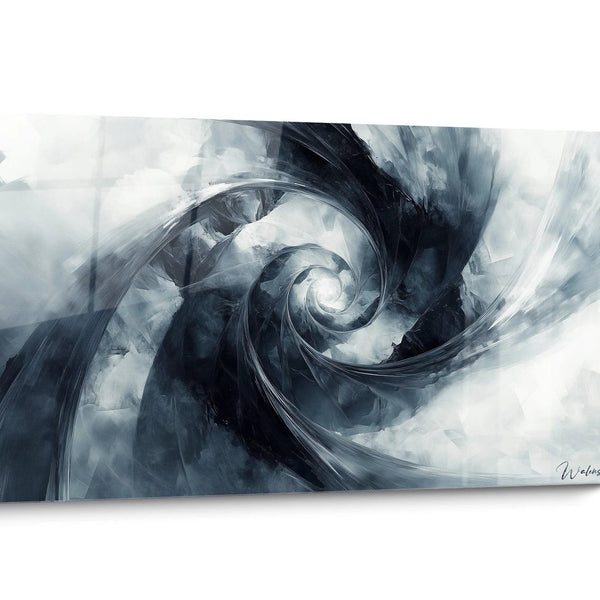 Tableau spirales abstraites Noir et Blanc