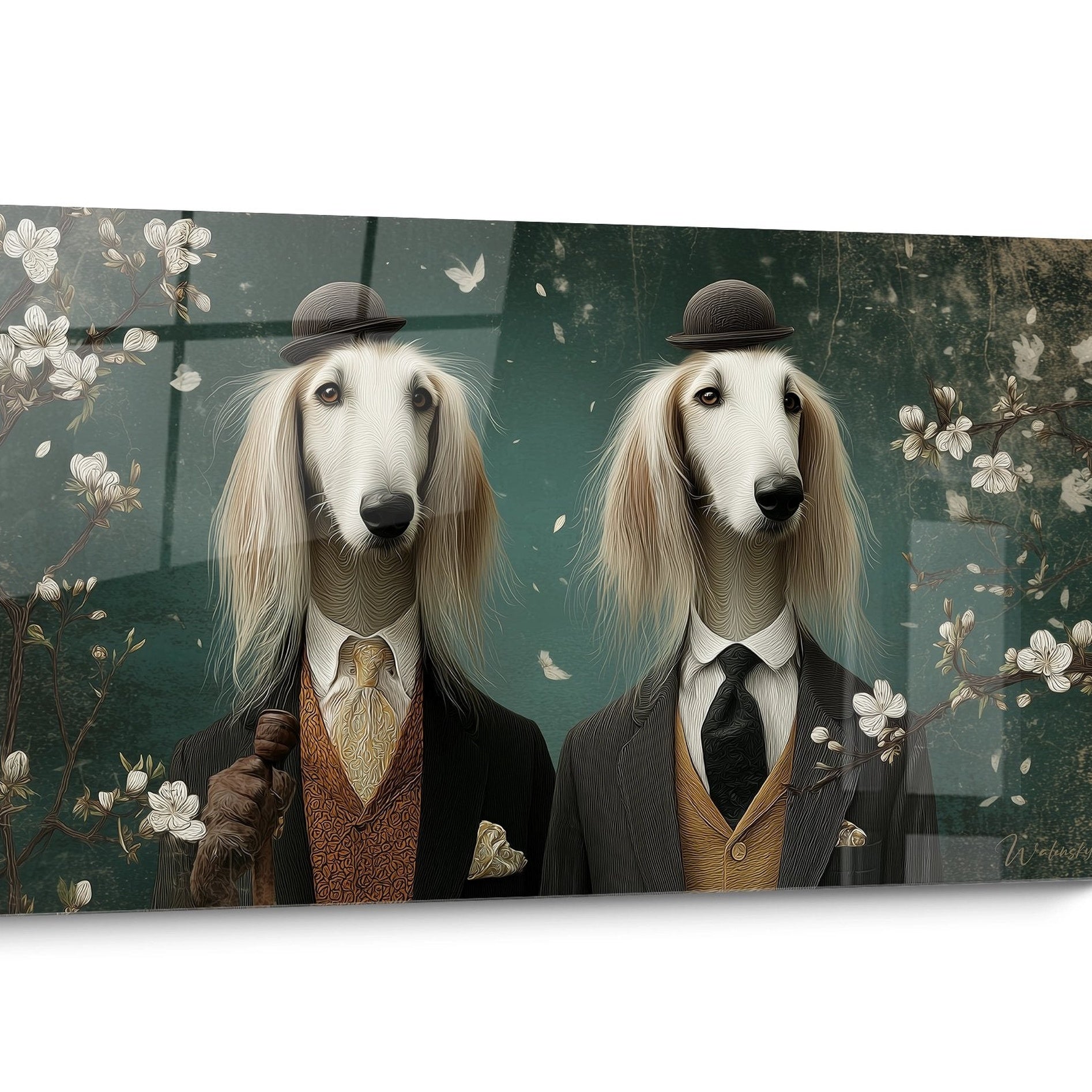 Tableau chien Levrier Afghan Vintage