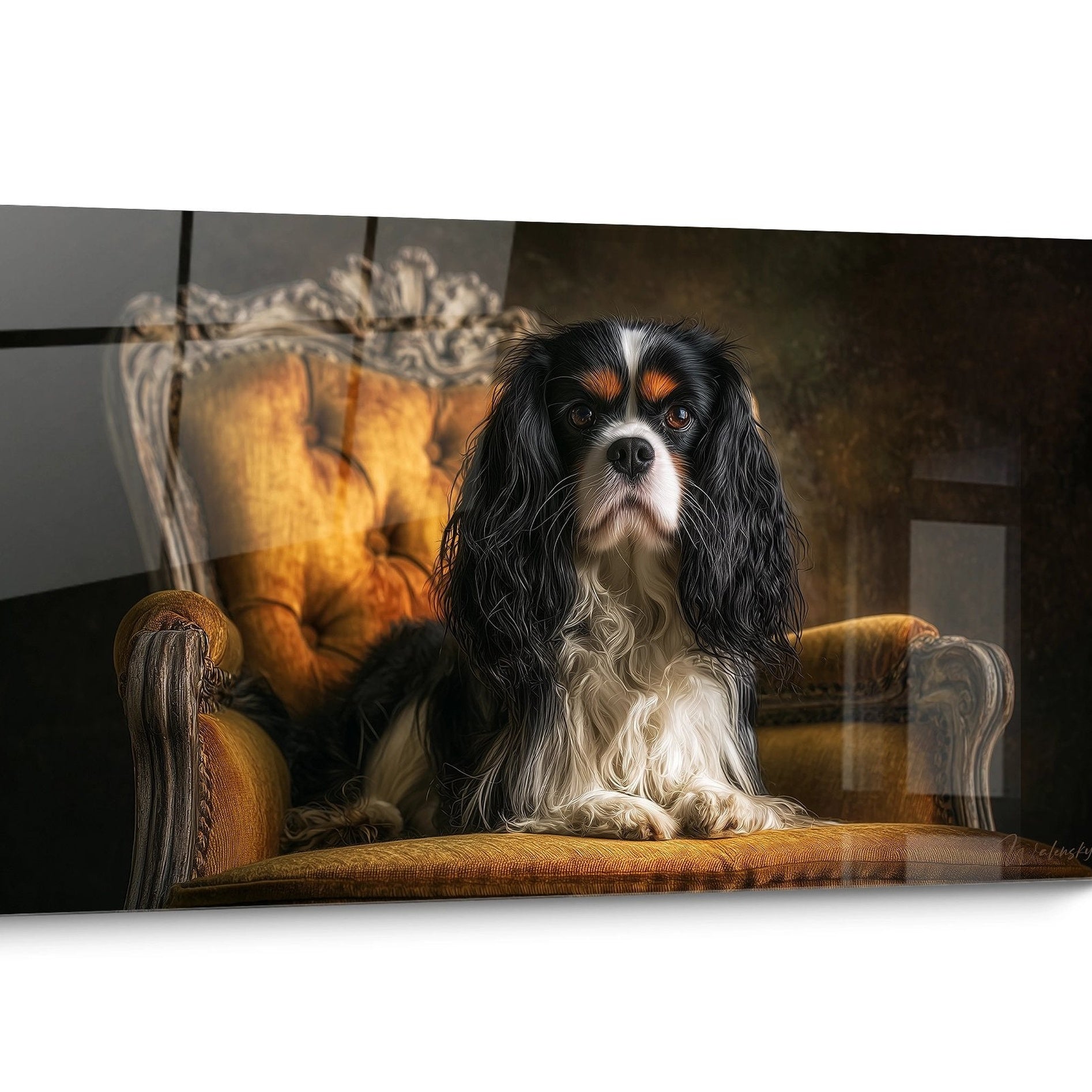 Golden Cavalier King Charles Dog Wall Art