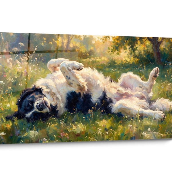 Landseer Dog Painting Black and White