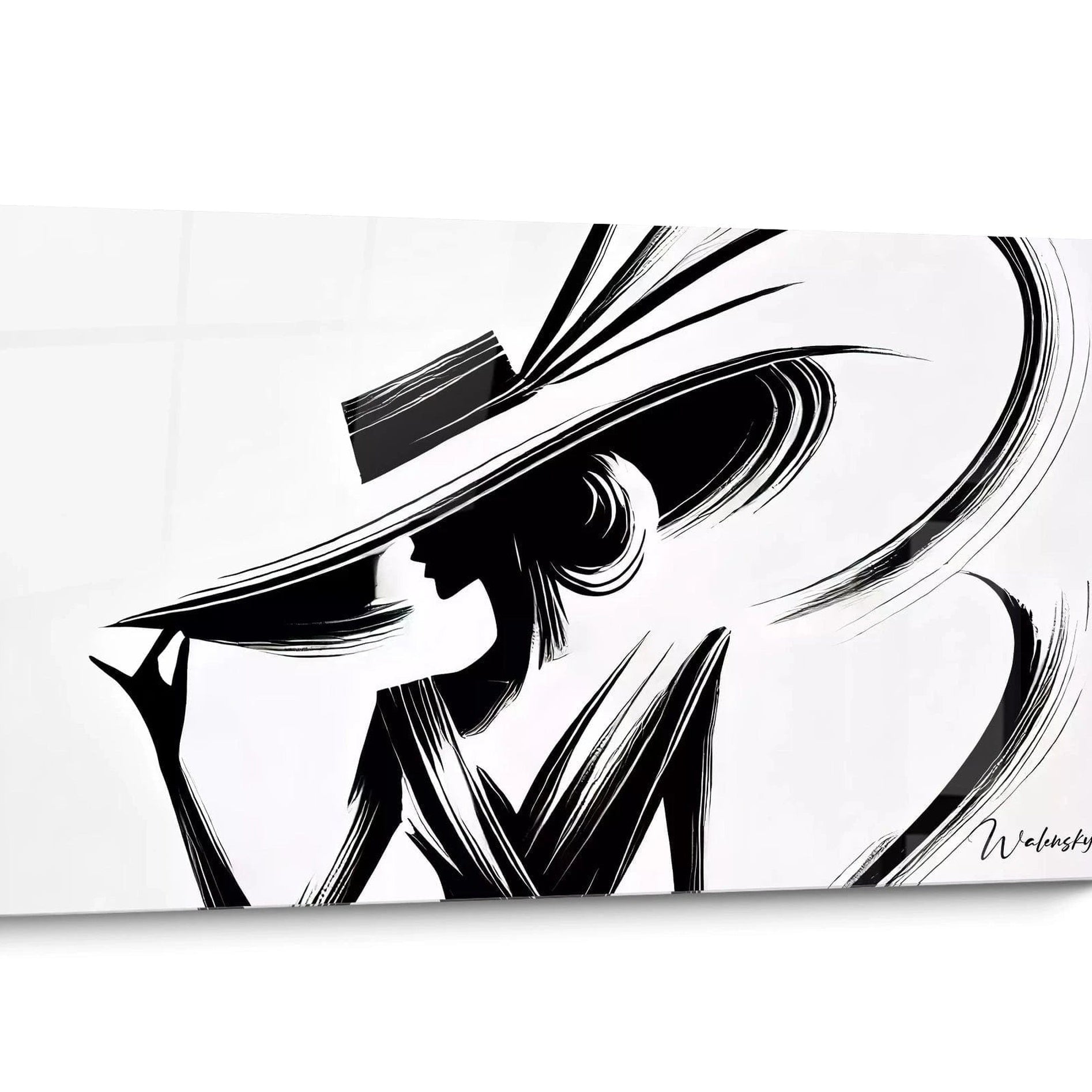 Tableau personnages noir et blanc Minimaliste