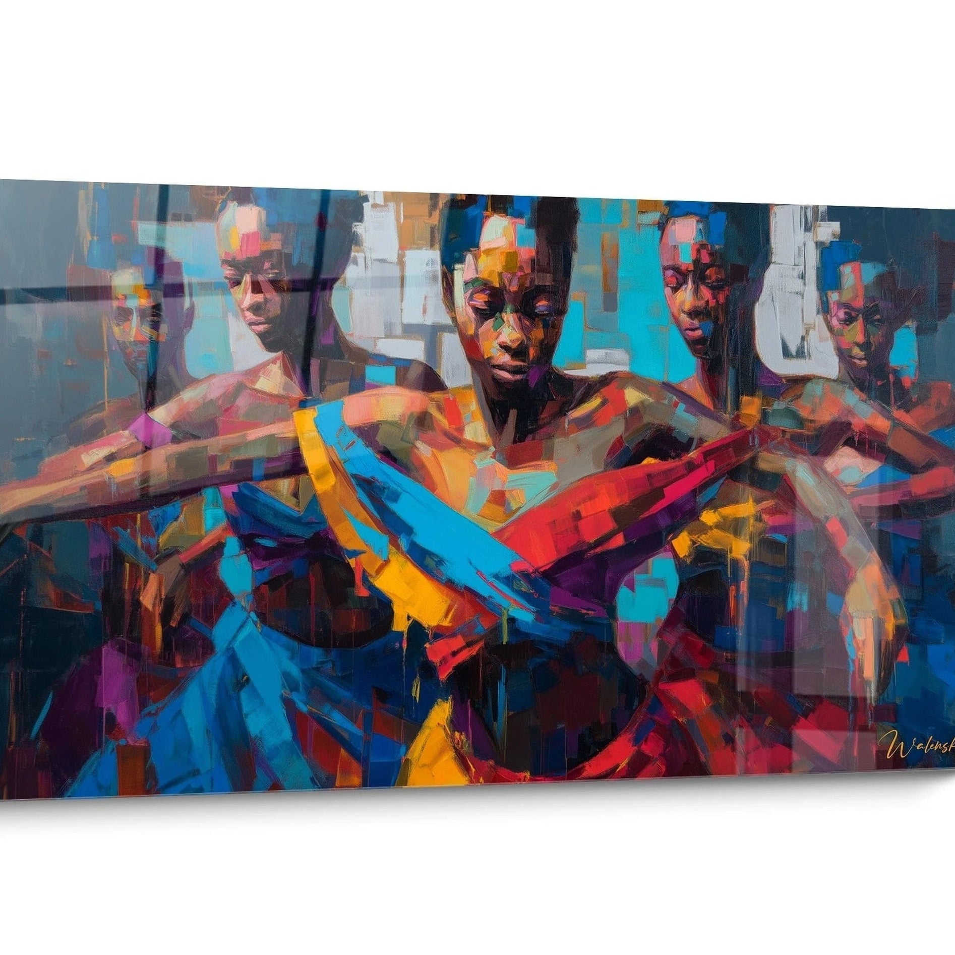 Tableau Danse africaine Bleu