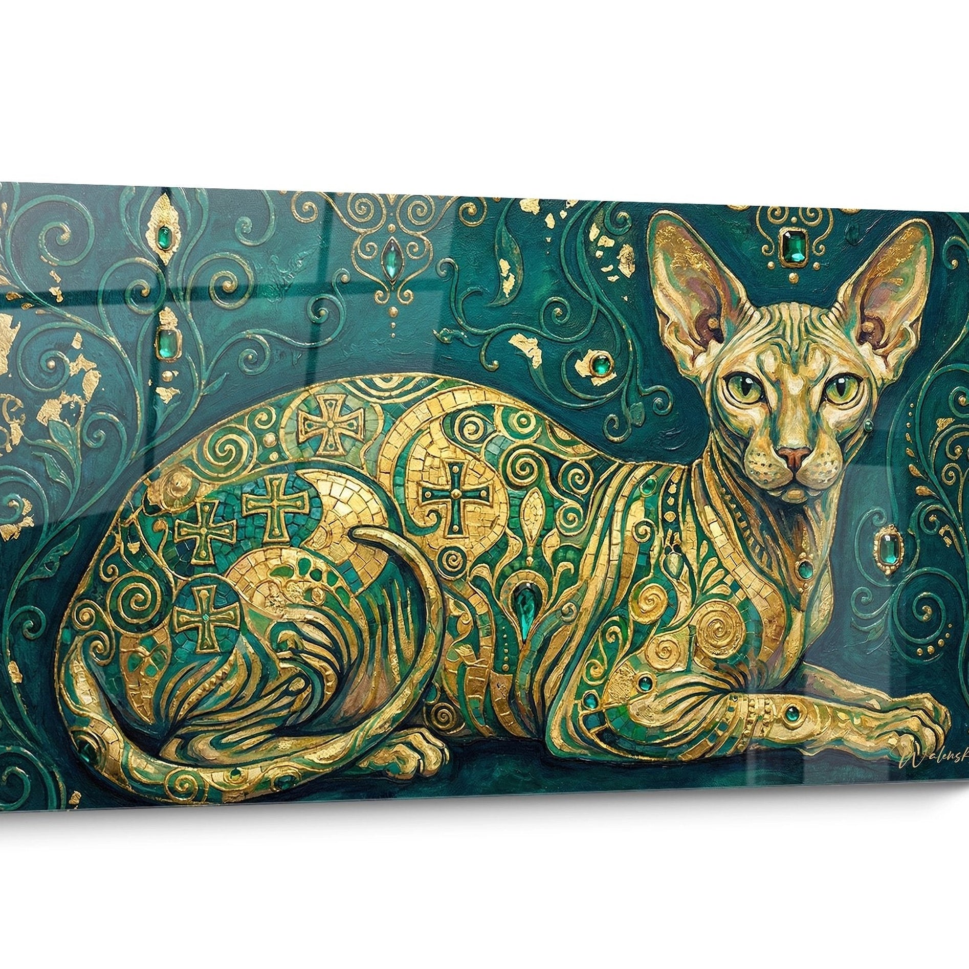 Tableau chat Peterbald Doré