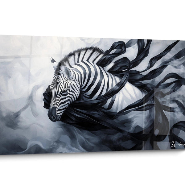 Tableau Zebre Coloré Noir et Blanc
