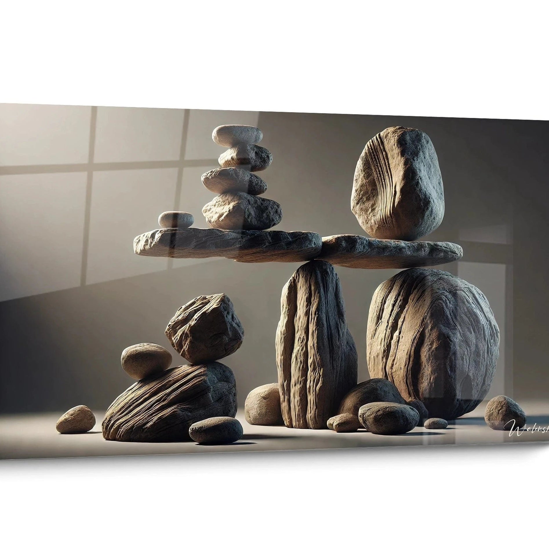 Tableau Zen Minimaliste Galets