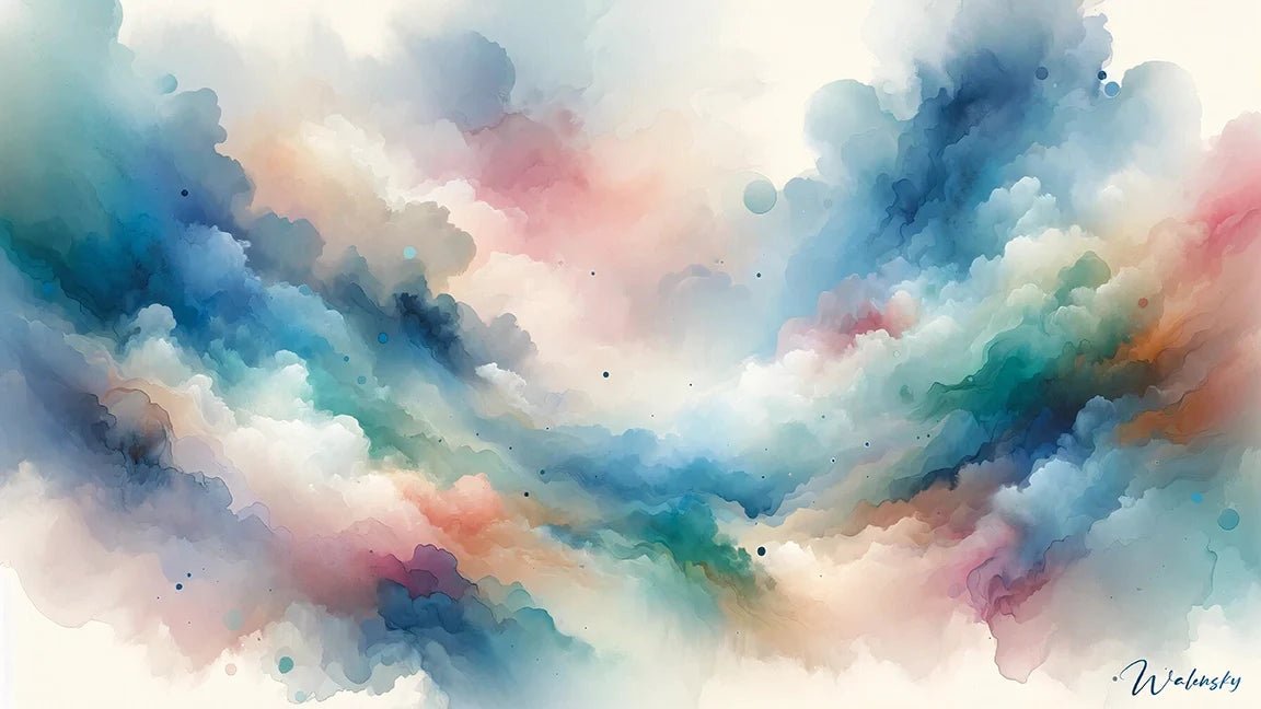 Tableau abstrait pour salle d'attente présentant des teintes apaisantes et des compositions équilibrées, idéal pour créer une atmosphère professionnelle et relaxante.