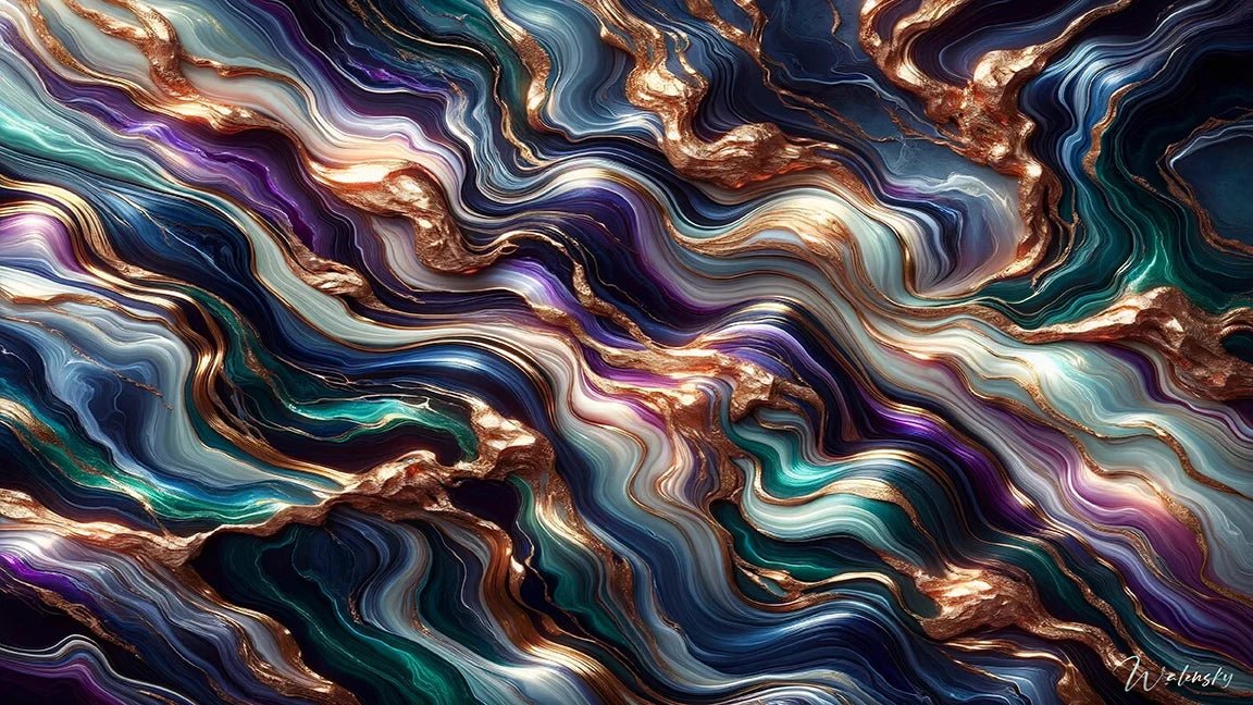 Tableau abstrait pour bureau aux lignes épurées et teintes sophistiquées, créant un environnement professionnel à la fois élégant et inspirant.