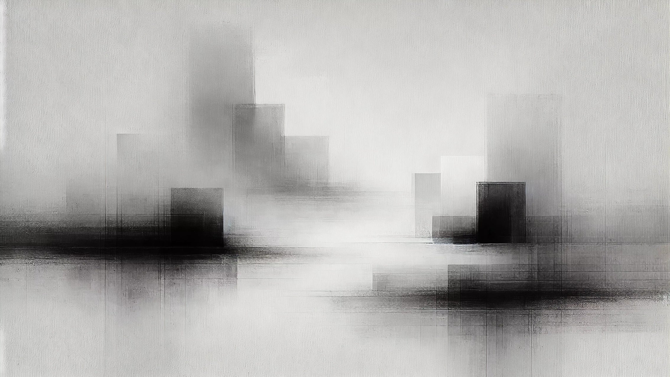 Tableau pour chambre minimaliste présentant une composition épurée avec quelques lignes essentielles et une palette monochrome sobre, parfaitement adaptée aux intérieurs contemporains.