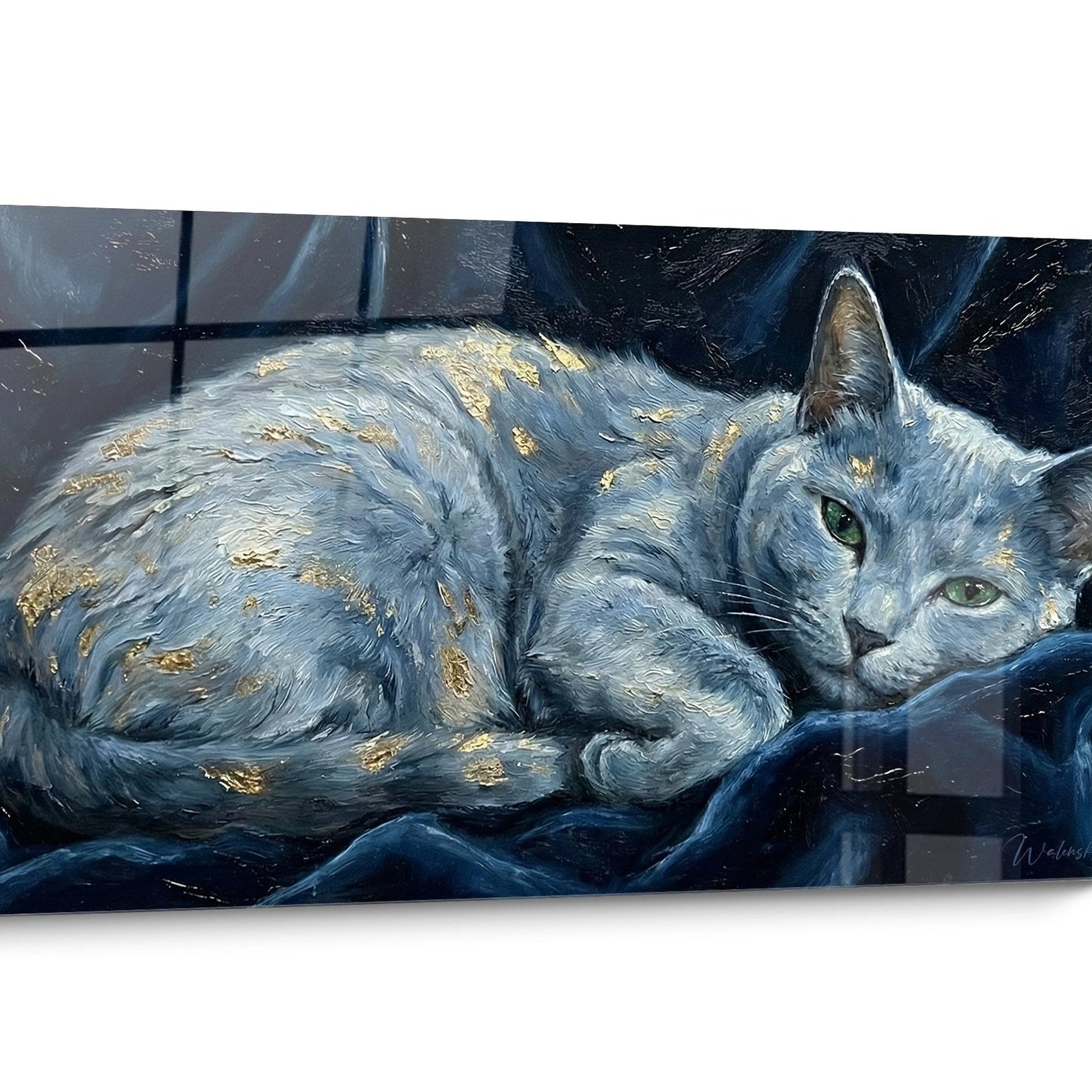 Tableau chat Russian Blue Moderne