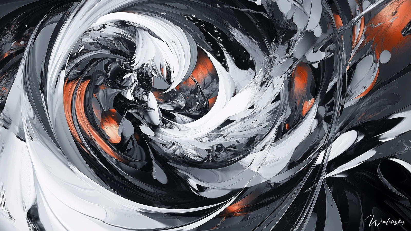 Tableau spirales abstraites