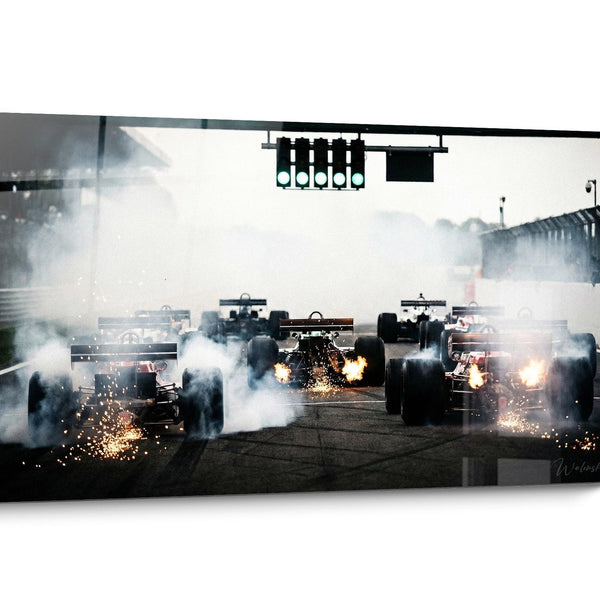 Zwart-wit Formule 1-schilderij