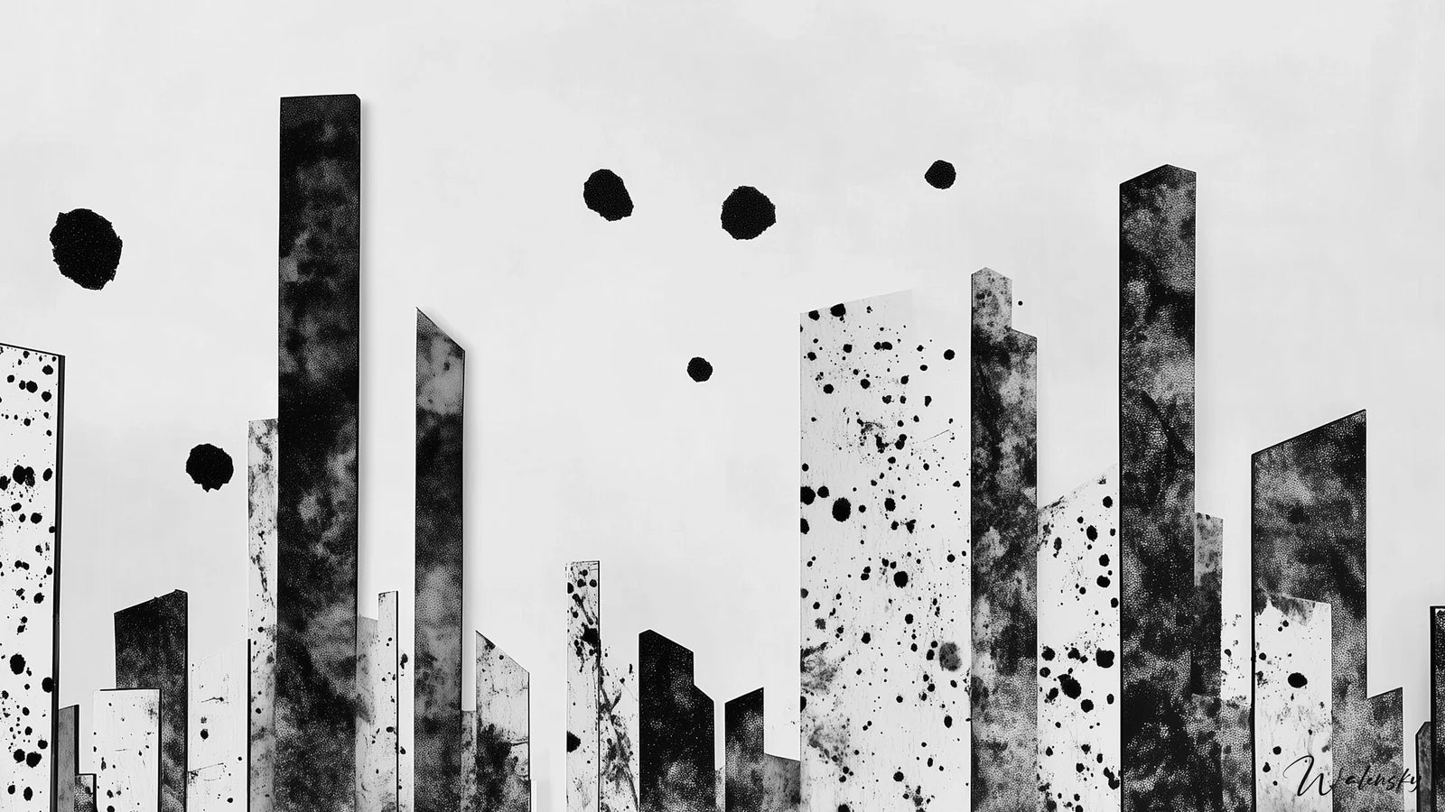 Tableau tacheté noir et blanc style dalmatien