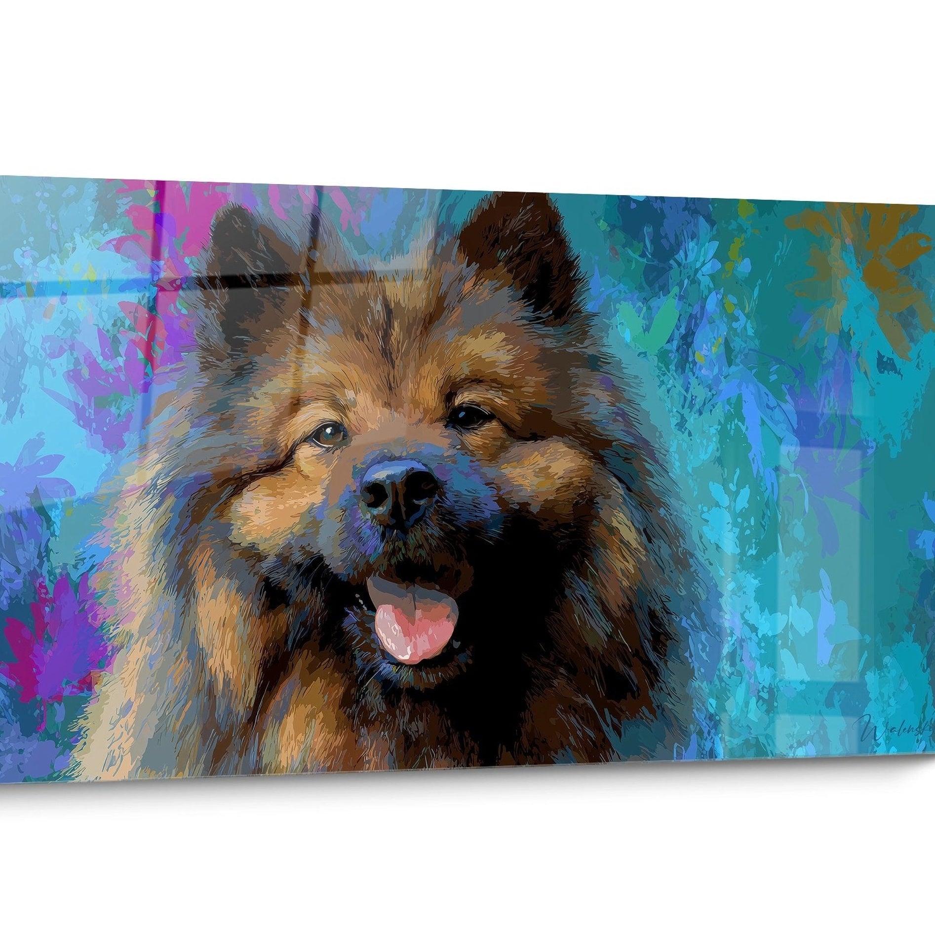 Tableau chien Eurasier Coloré