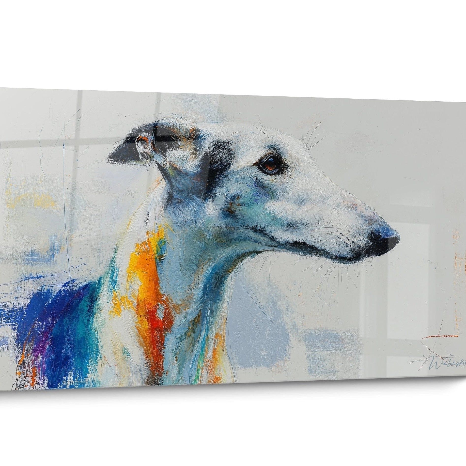 Borzoi Hund Gemälde Modern