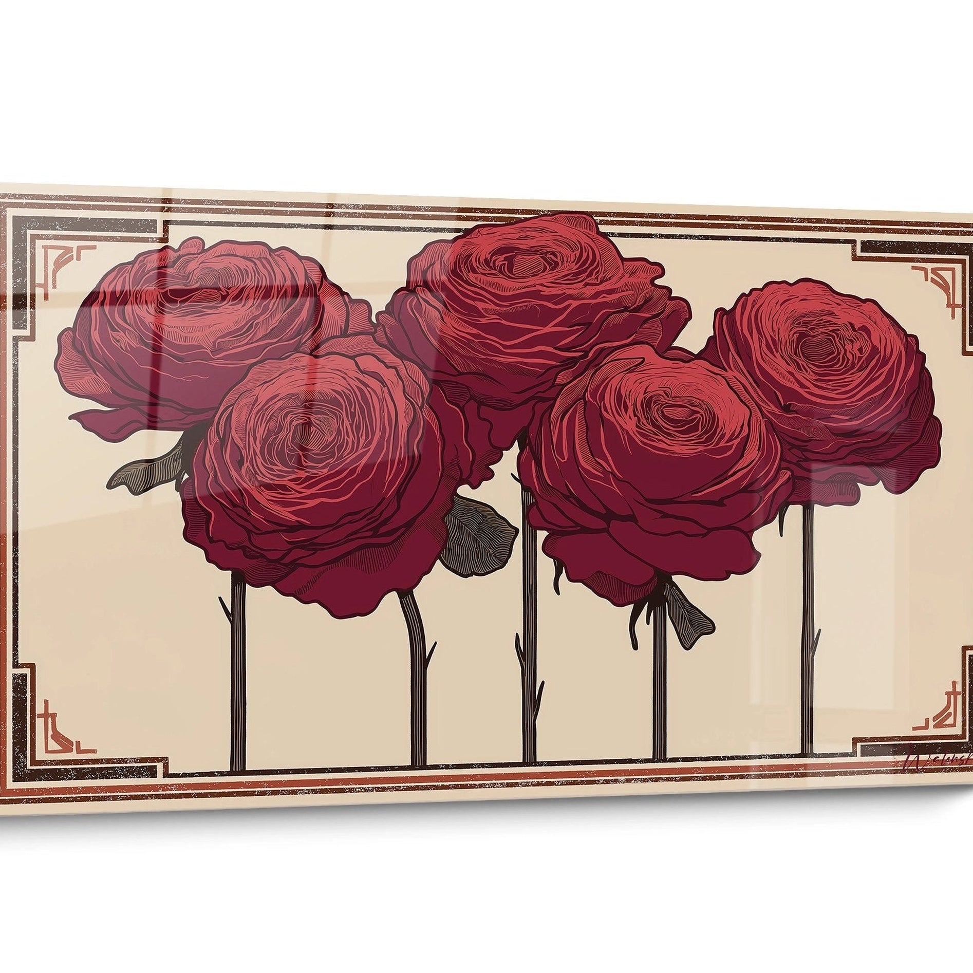 Tableau de Rose Art Déco